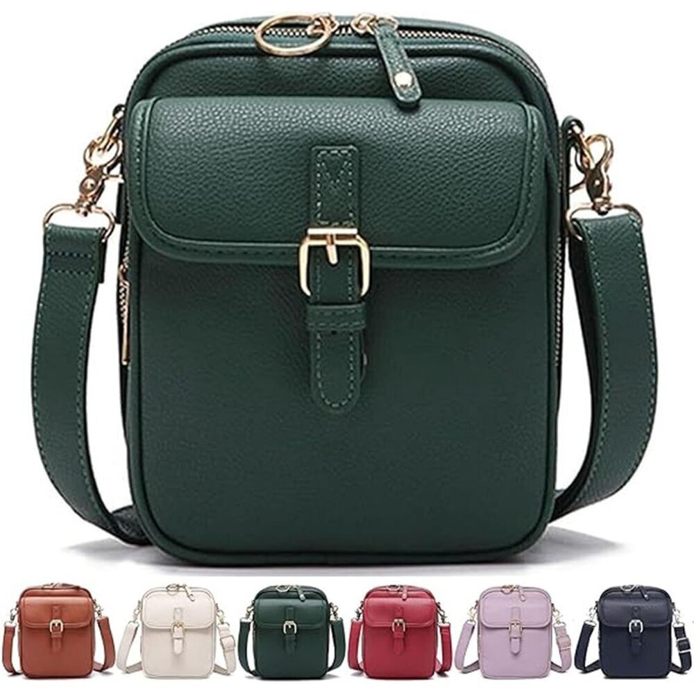 Leather Crossbody Bag Faux Leather Women Anti-Theft Large Capacity Purse